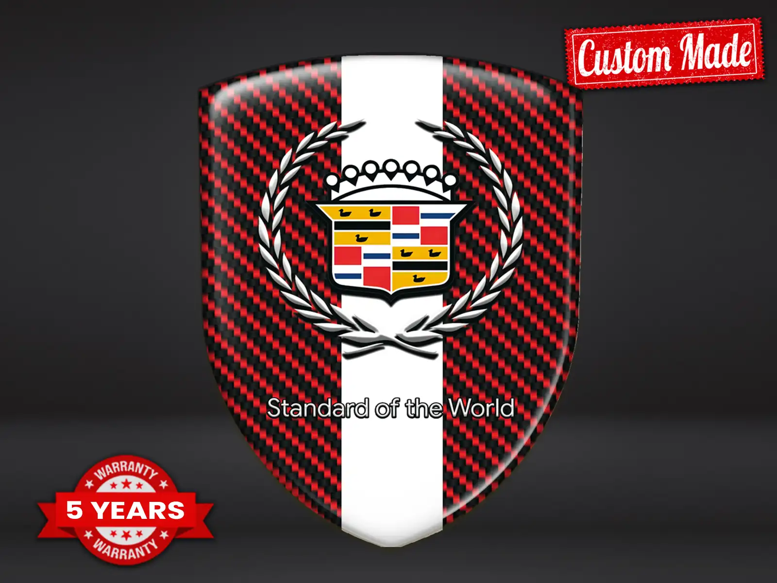 Cadillac Décalcos Gel 3D Style Drift Dôme Étiquettes Premium ST